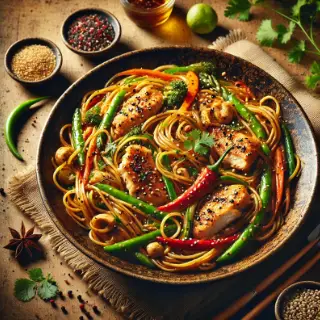 Thajský wok s nudlemi