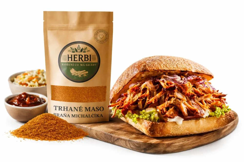 Detail koření na trhané maso