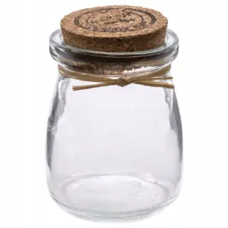 Skleněná sklenice s korkem – detail