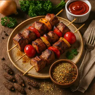 Šašlik na talíři