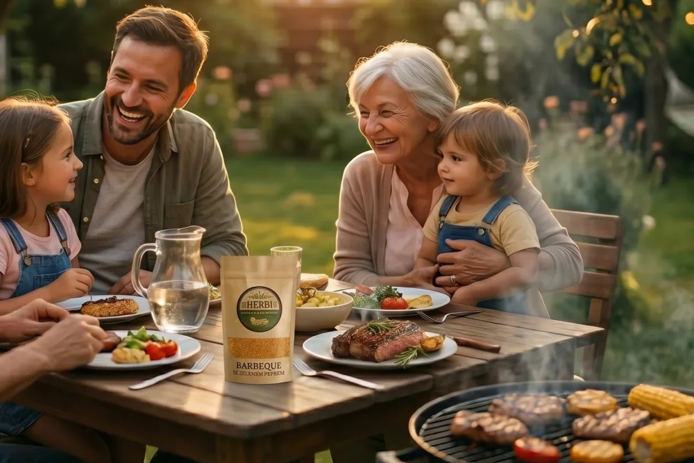 Barbeque se zeleným pepřem HERBI – posyp na grilovaném mase