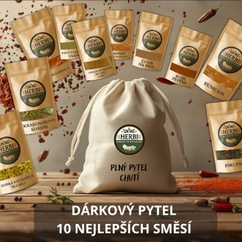 Detail darčekového vreca korenia TOP OF HERBI
